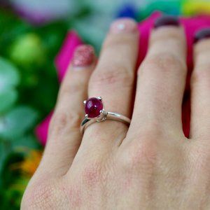 2.23 Carat Ruby White Golf Engagement Ring GIA Certified